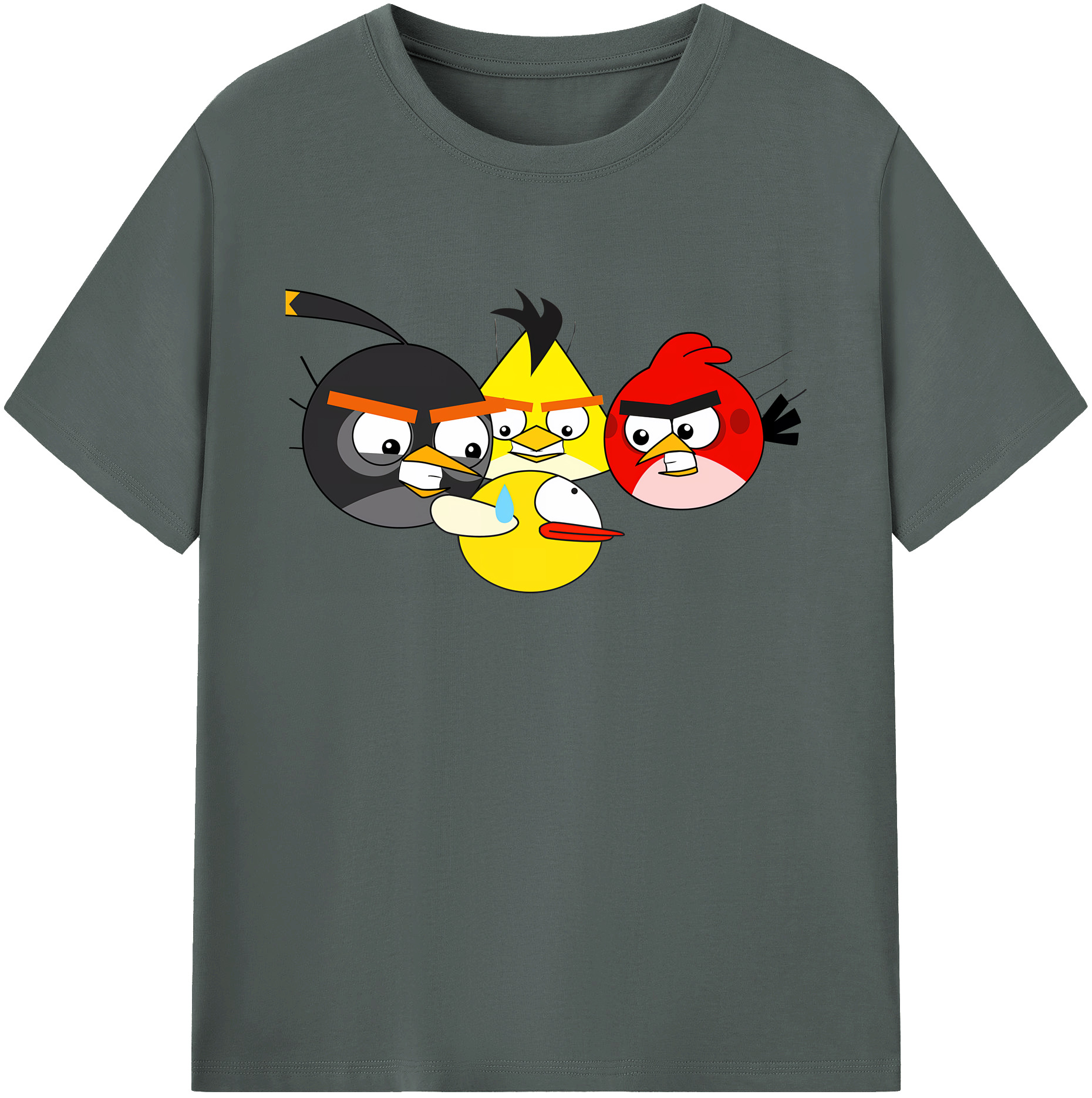 （画像用） Angry Birds アングリーバード 綿100％ メンズ半袖Tシャツ｜肌触りやわらか＆通気性